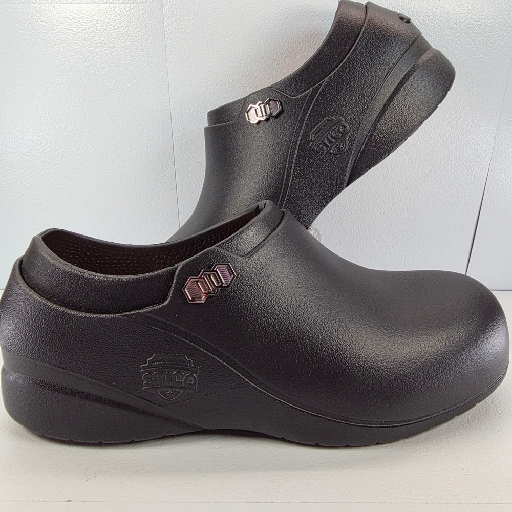 Stico Black Slip Resistant Professional Clogs Work Shoes Men Size 12 Chef NEC03S